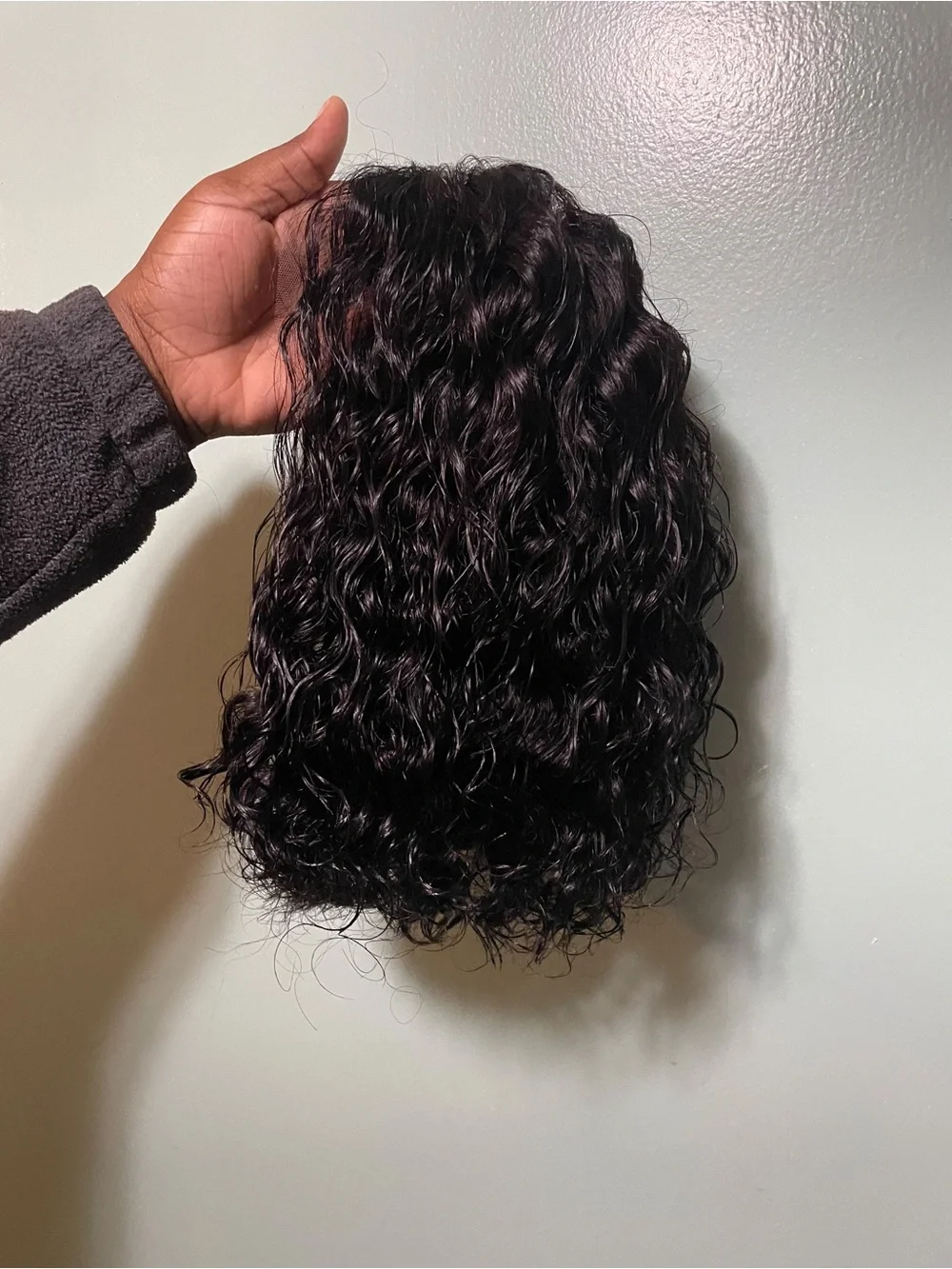 Natural Curly Clip-In Hairpiece - Dark Brown